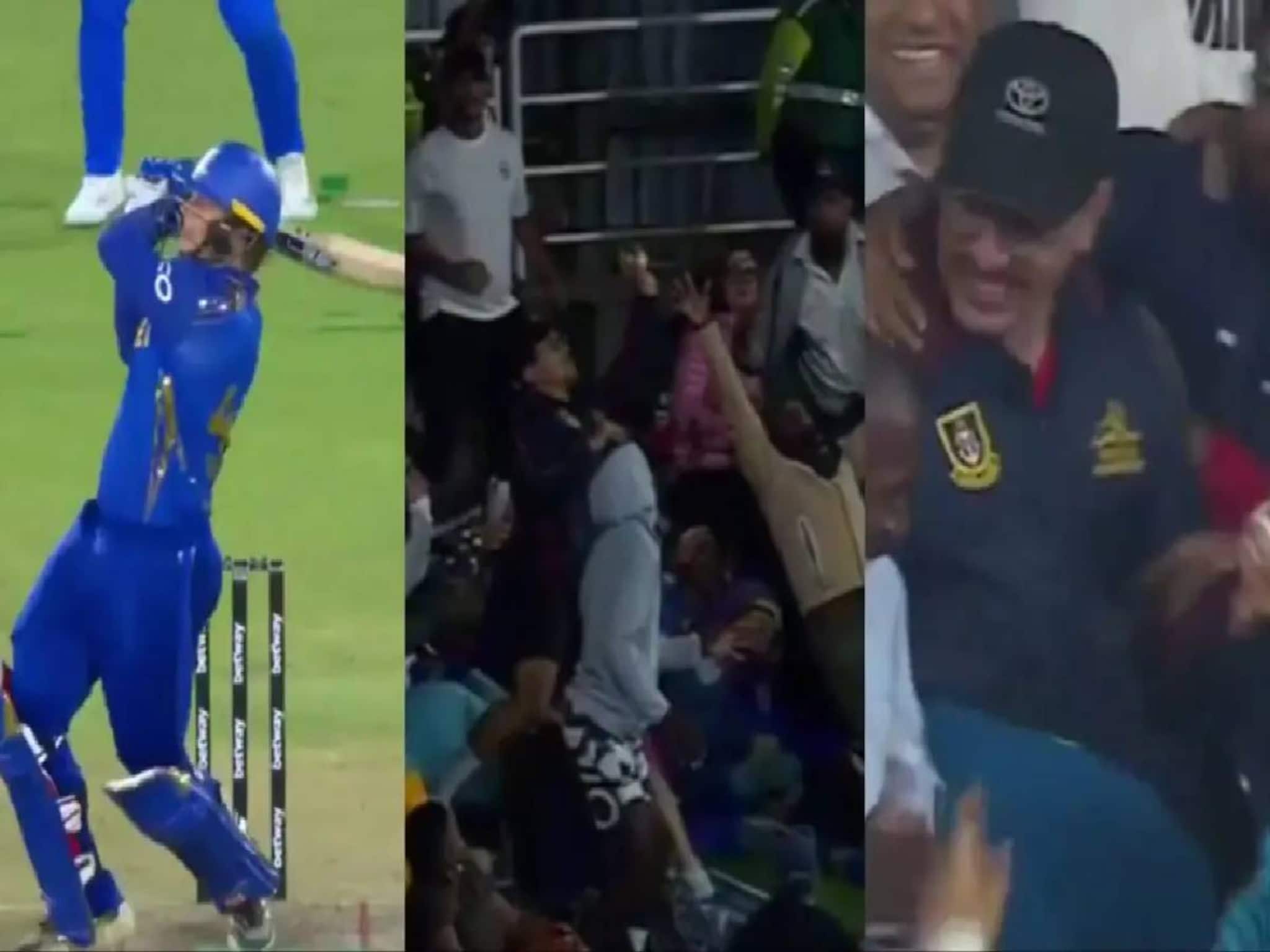 ബാറ്റ്സ്മാൻ പറത്തിയ സിക്സർ ഗ്യാലറിയിലിരുന്ന് ഒറ്റക്കൈകൊണ്ട് പിടിച്ച ആരാധകന് ലഭിച്ചത് 1.07 കോടി രൂപ