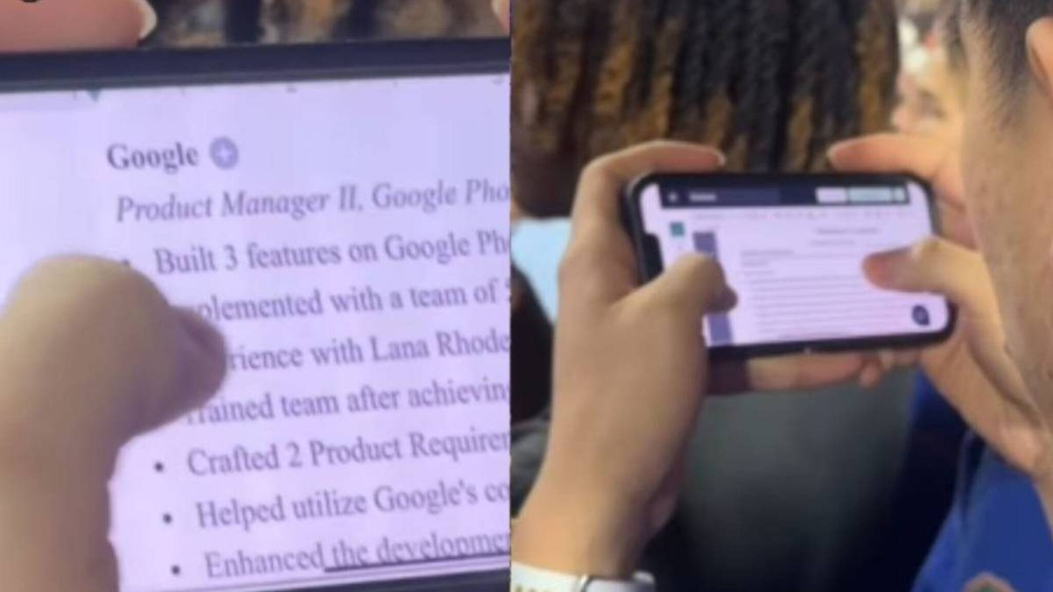 ഫുട്‌ബോള്‍ മാച്ചിനിടെ ജോലി തേടുന്ന  യുവാവ്; വൈറല്‍ വീഡിയോ