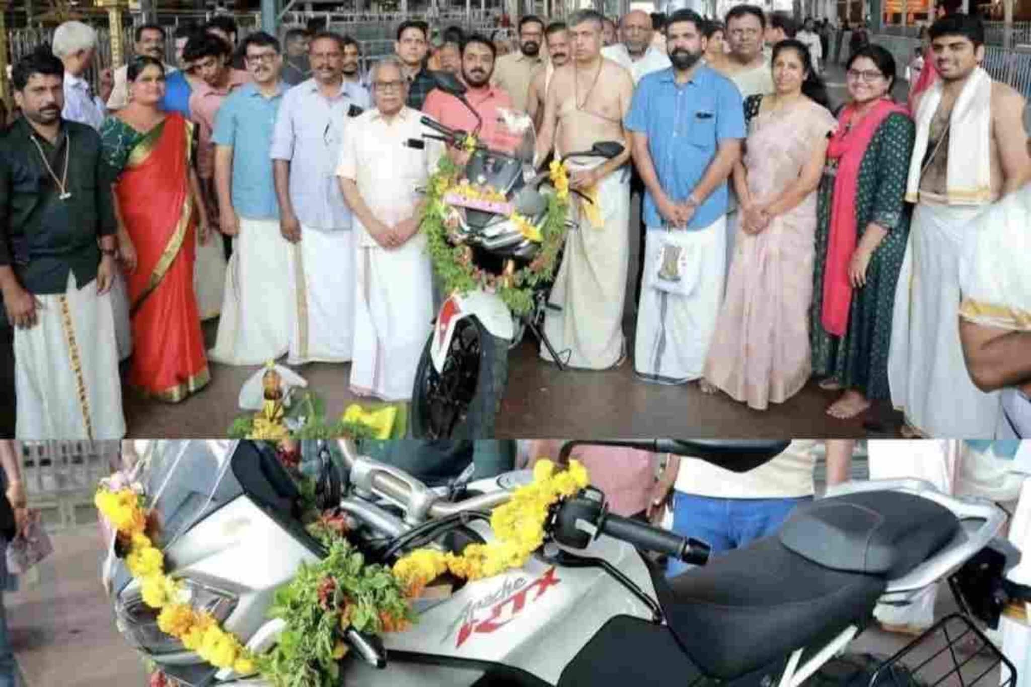 ഗുരുവായൂരപ്പന് വഴിപാടായി 300 CC ടിവിഎസ് അപ്പാച്ചെ ആർടിഎക്സ് ബൈക്ക്