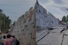 കൊല്ലത്ത് നിർമാണത്തിലിരിക്കുന്ന ദേശീയ പാത ഇടിഞ്ഞു വീണ് നിരവധി വാഹനങ്ങൾ കുടുങ്ങി