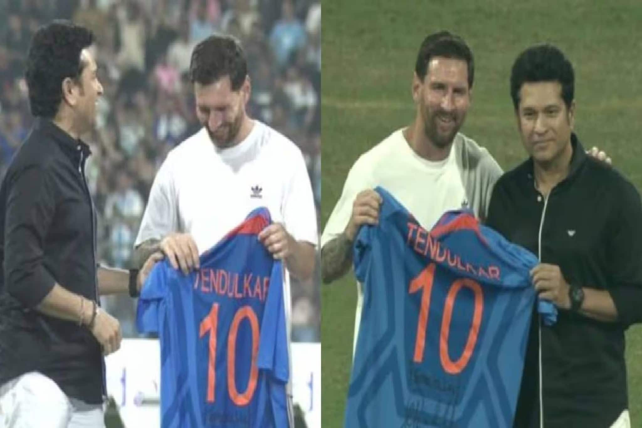 Messi GOAT India Tour 2025 | രണ്ട് ഇതിഹാസങ്ങൾ ഒറ്റ ഫ്രെയ്മിൽ ! 2011 ലോകകപ്പ് ജേഴ്സി മെസിക്ക് സമ്മാനിച്ച് സച്ചിൻ Messi GOAT India Tour 2025 | രണ്ട് ഇതിഹാസങ്ങൾ ഒറ്റ ഫ്രെയ്മിൽ ! 2011 ലോകകപ്പ് ജേഴ്സി മെസിക്ക് സമ്മാനിച്ച് സച്ചിൻ