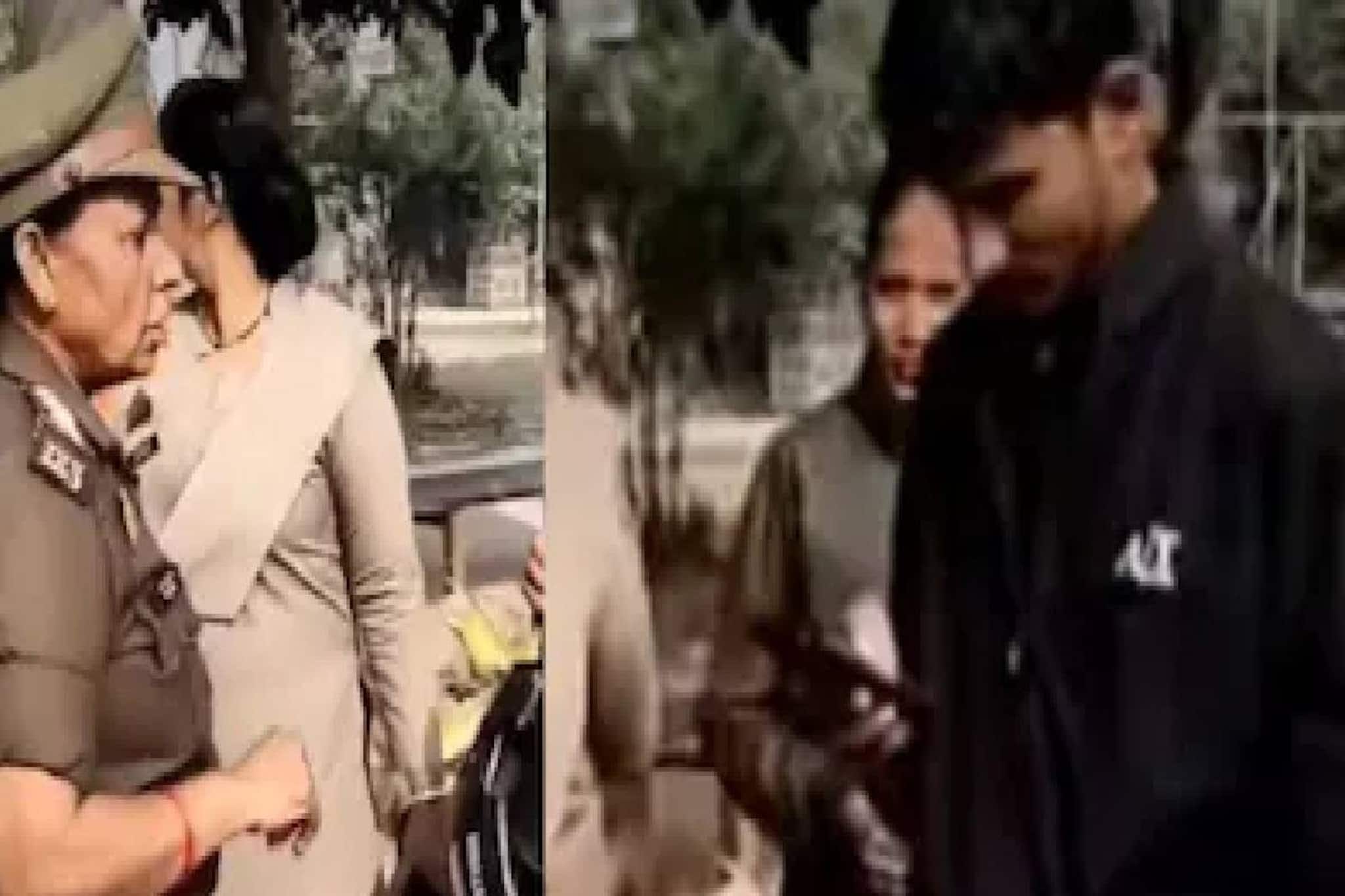 ക്ഷേത്രത്തിലെത്തിയ സഹോദരീസഹോദരന്മാരെ  തടഞ്ഞ പോലീസുകാരി ബന്ധം സ്ഥിരീകരിക്കാന്‍ മാതാപിതാക്കളെ വിളിച്ചു