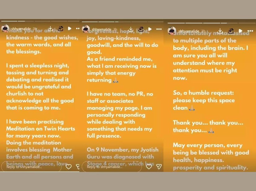 നിർഭാഗ്യവശാൽ അത് തലച്ചോറ് ഉൾപ്പെടെ ശരീരത്തിന്റെ ഒന്നിലധികം ഭാഗങ്ങളിലേക്ക് മെറ്റാസ്റ്റാസൈസ് ചെയ്തിട്ടുണ്ട്. എന്റെ ശ്രദ്ധ ഇപ്പോൾ എവിടെയായിരിക്കണമെന്ന് നിങ്ങൾക്കെല്ലാവർക്കും മനസ്സിലാകുമെന്ന് എനിക്ക് ഉറപ്പുണ്ട്.