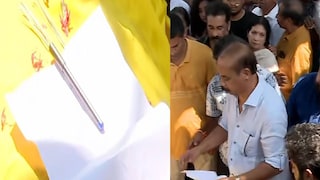 പേനയും പേപ്പറും സമർപ്പിച്ച് സംവിധായകൻ സത്യൻ അന്തിക്കാട്