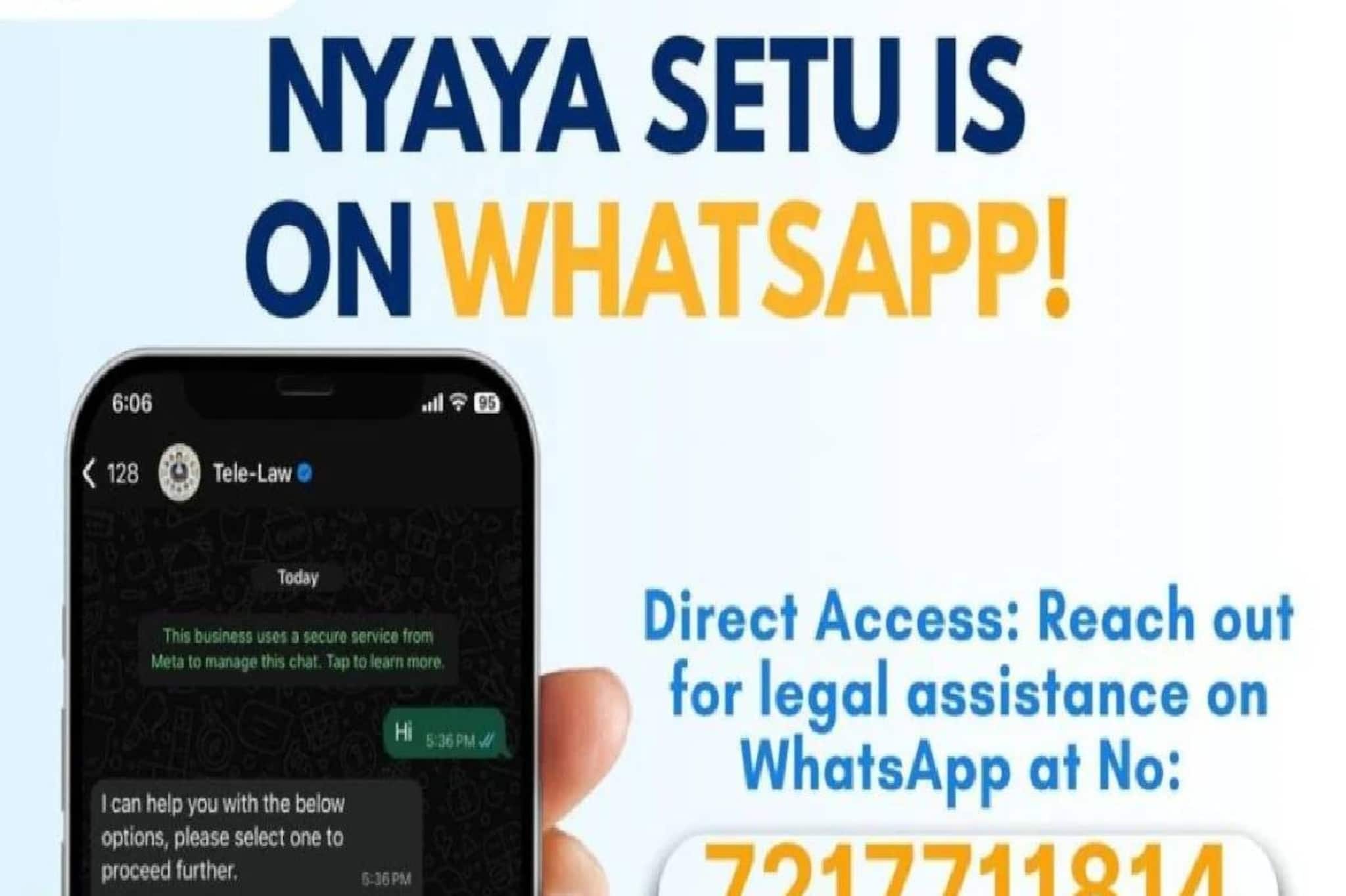ന്യായ സേതു: സൗജന്യ നിയമ സഹായസേവനം ഇനി മുതല്‍ വാട്ട്‌സ്ആപ്പിലും; ഇങ്ങനെ ഉപയോഗിക്കാം