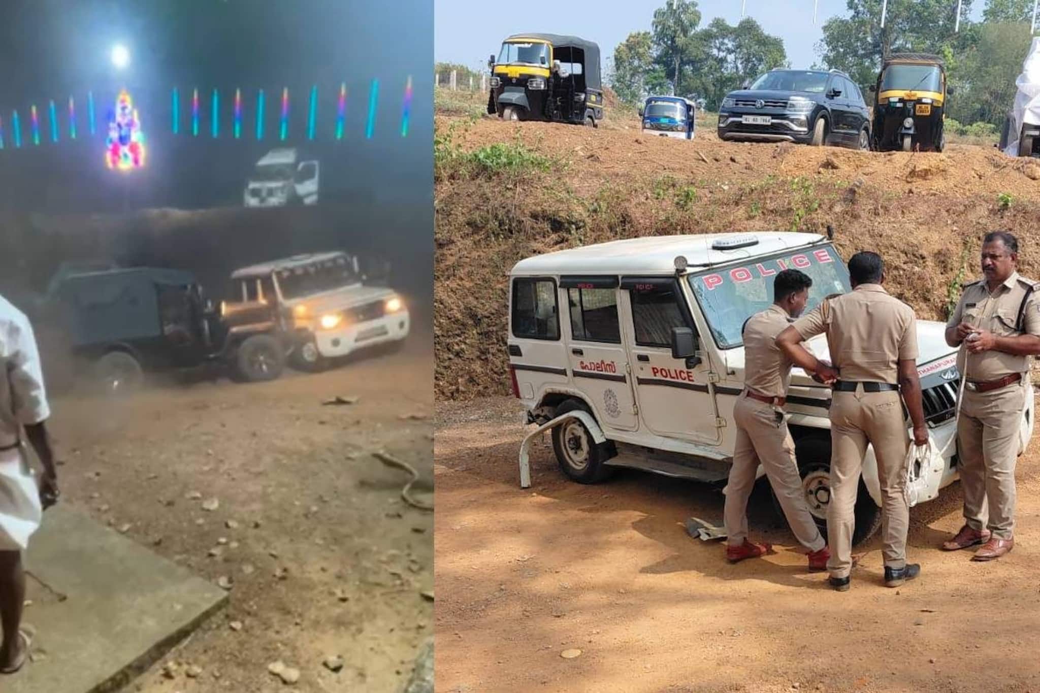 ക്ഷേത്രത്തിൽ‌ വളർത്തുനായയുമായെത്തി പരാക്രമം;പോലീസ് ജീപ്പിനെ പലതവണ ഇടിച്ചുതെറിപ്പിച്ച് കാപ്പാ കേസ് പ്രതി