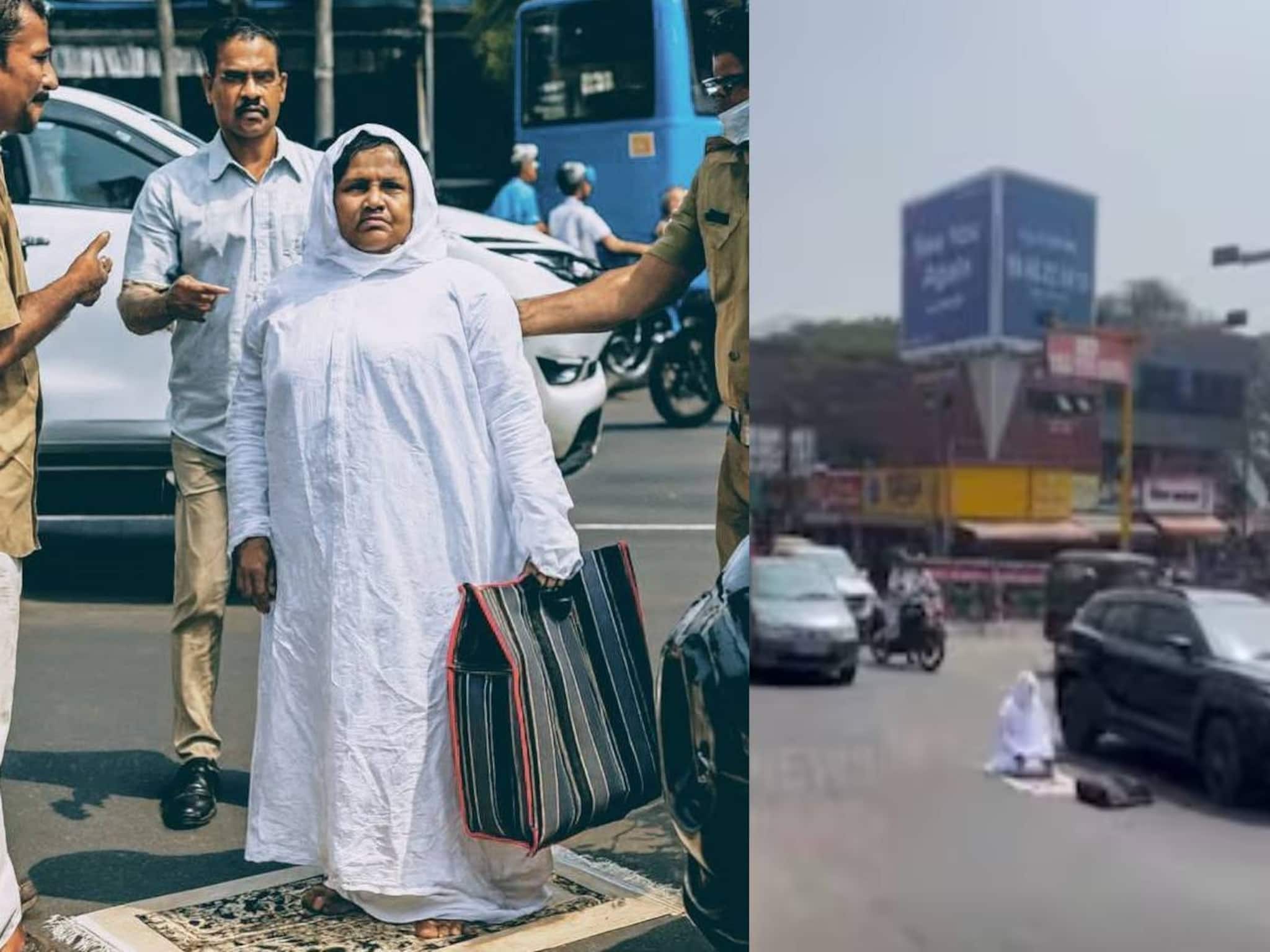 പാലക്കാട് നടുറോഡിൽ സ്ത്രീ നിസ്കരിച്ചു; ഭർതൃവീട്ടിൽ നിന്ന് അവകാശപ്പെട്ട സ്വത്ത് ലഭിക്കാനെന്ന് സൂചന
