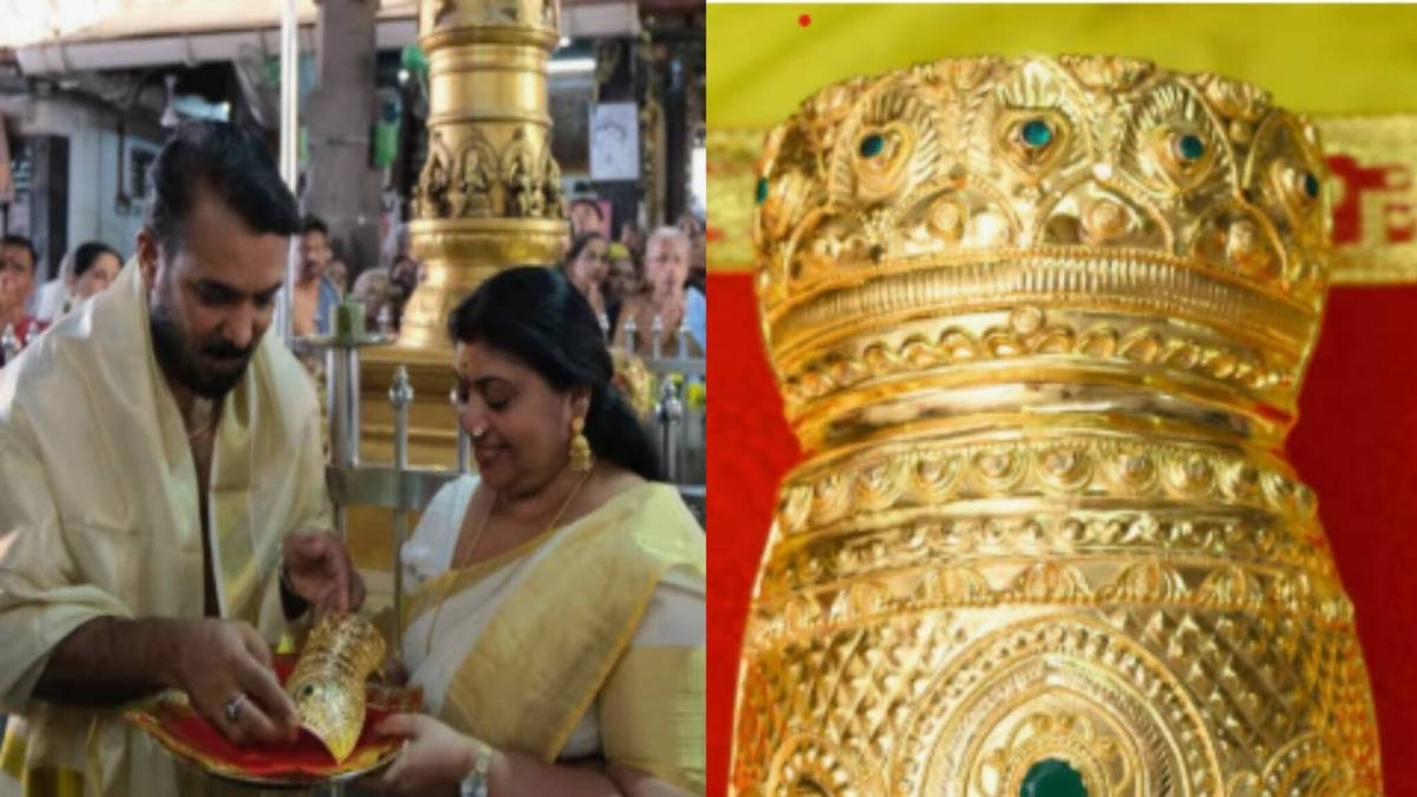 ഗുരുവായൂരപ്പന് വഴിപാടായി കല്ലുകൾ പതിച്ച 21.75 പവൻ സ്വർണകിരീടം സമർപ്പിച്ച് തൃശൂരിലെ വ്യവസായി