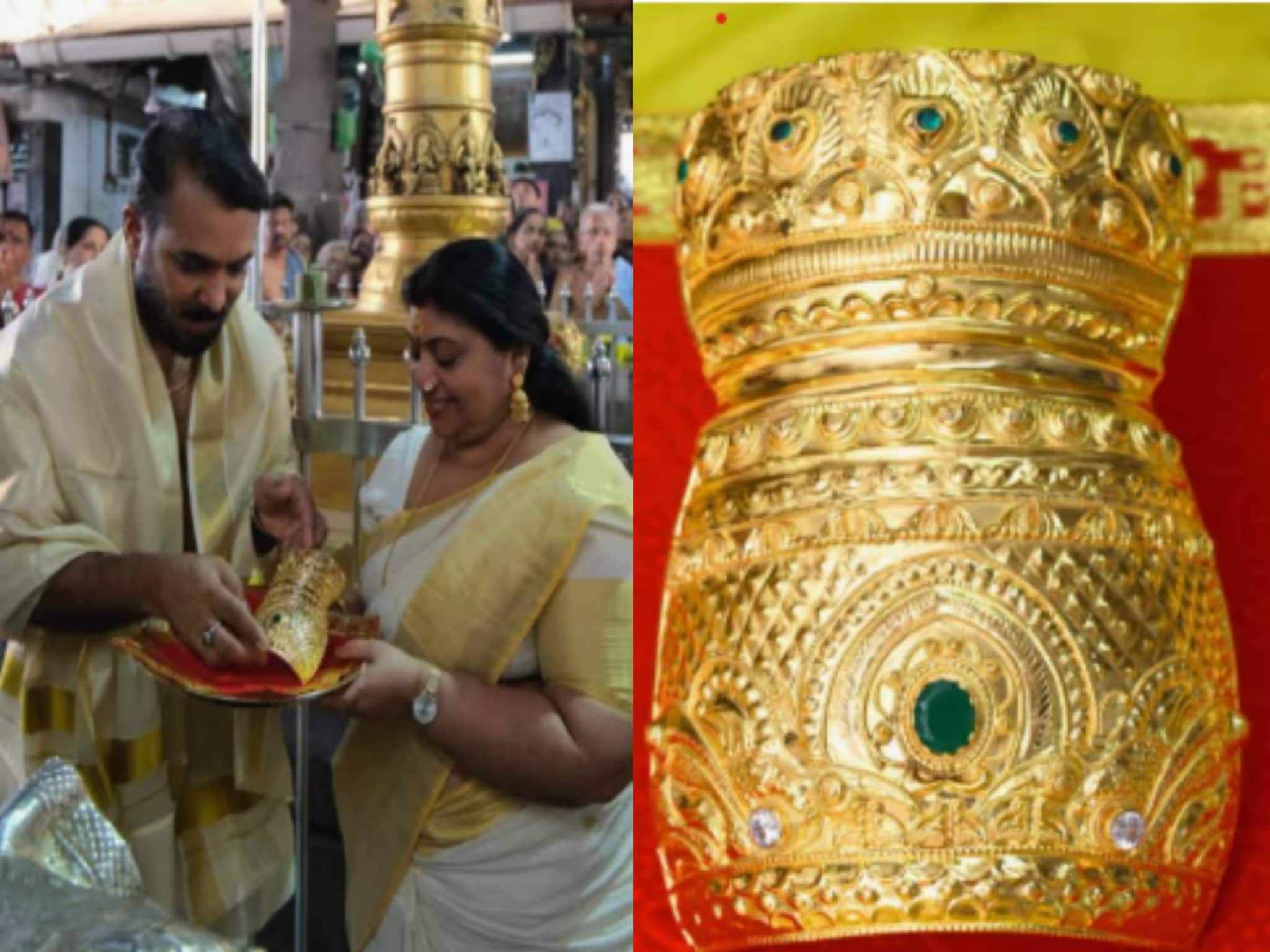 ഗുരുവായൂരപ്പന് വഴിപാടായി കല്ലുകൾ പതിച്ച 21.75 പവൻ സ്വർണകിരീടം സമർപ്പിച്ച് തൃശൂരിലെ വ്യവസായി ഗുരുവായൂരപ്പന് വഴിപാടായി കല്ലുകൾ പതിച്ച 21.75 പവൻ സ്വർണകിരീടം സമർപ്പിച്ച് തൃശൂരിലെ വ്യവസായി