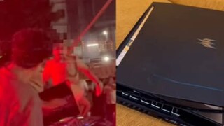 പോലീസ് ഉദ്യോഗസ്ഥൻ ലാപ്പ് ടോപ്പ് ചവിട്ടി്പ്പൊളിക്കുന്നു