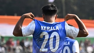 ഇരട്ടഗോൾ നേടിയ മുഹമ്ദ് അജ്സല്‍ (Photo: X/ Kerala Football Associaton)