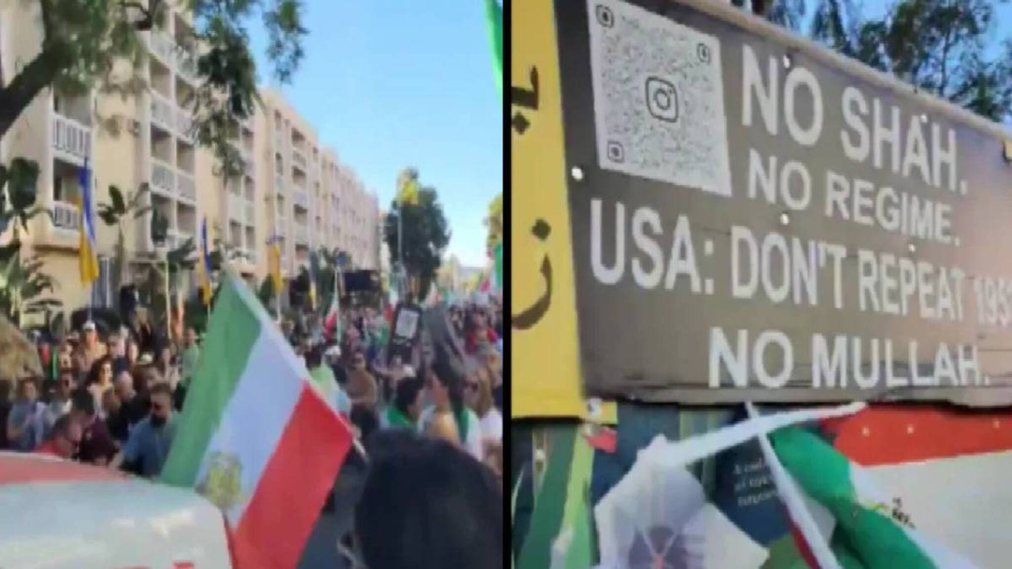 യുഎസില്‍ ഇറാന്‍ പ്രതിഷേധത്തെ പിന്തുണച്ച് നടന്ന ആള്‍ക്കൂട്ട പ്രകടനത്തിനിടയിലേക്ക് ട്രക്ക് ഓടിച്ചുകയറ്റി