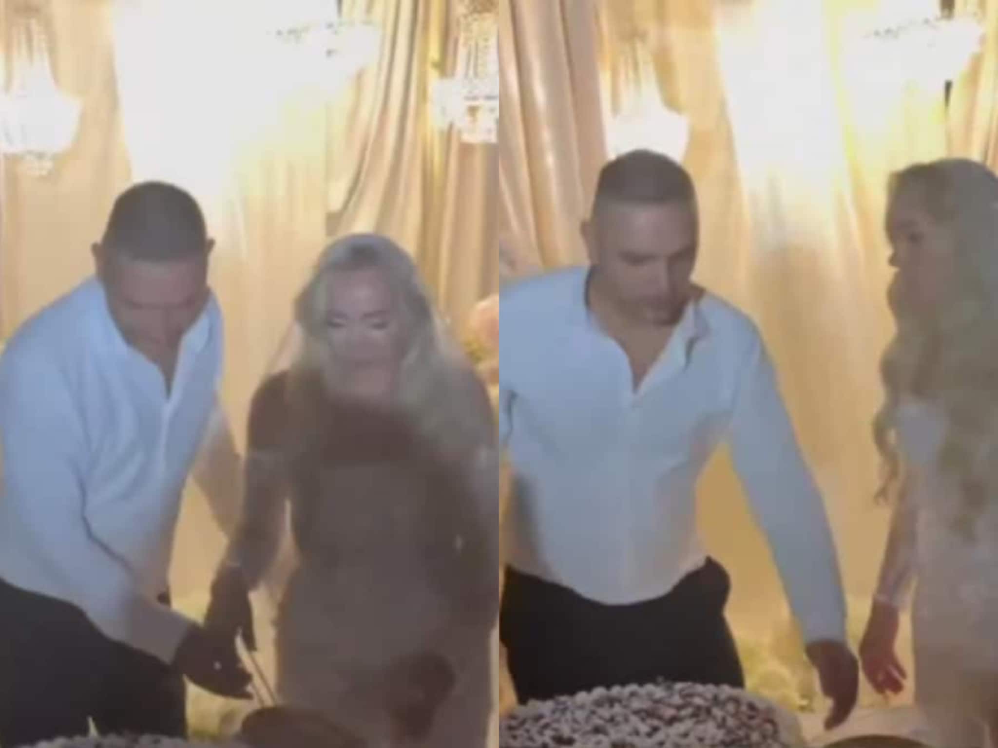 വധുവിന് നൽകാതെ വരൻ കേക്ക് രുചിച്ചു, വധു എതിർത്തു; ദേഷ്യം പിടിച്ച വരൻ കേക്ക് വലിച്ചെറിഞ്ഞു: വൈറൽ വീഡിയോ