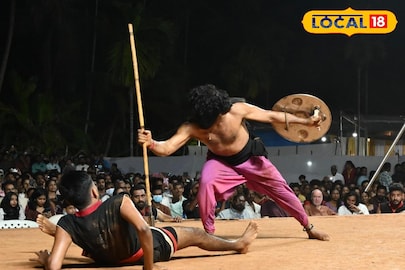 പൊന്ന്യത്തങ്കം സമാപന ദിവസത്തെ കളരിപ്പയറ്റ്