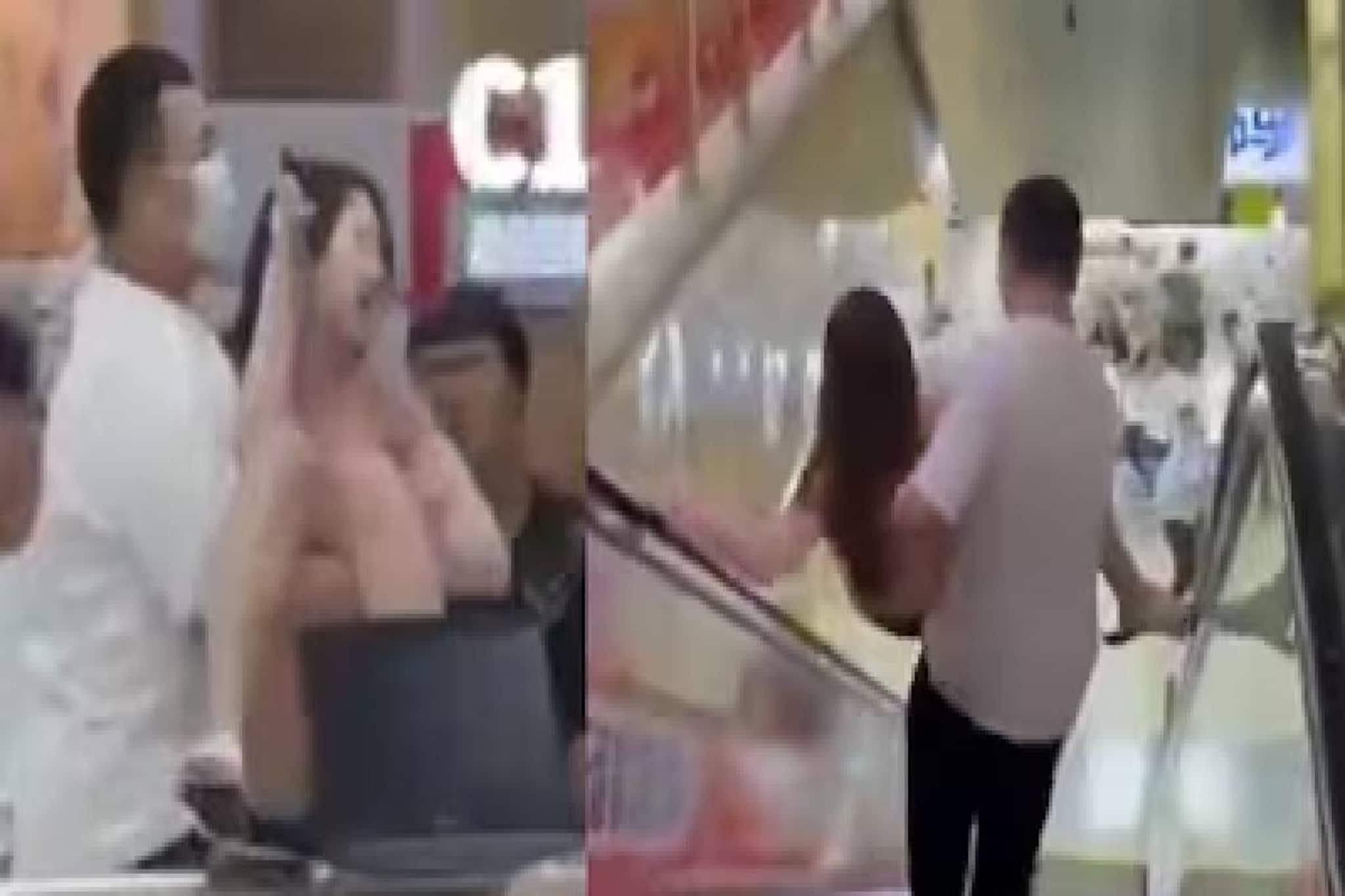 ഇഎംഎയ്ക്ക് വാങ്ങിയ ഫോൺ വിൽക്കാൻ മാളിലെത്തിയ ഭാര്യയെ തോളിലേറ്റി ഭർത്താവ് പുറത്തിറക്കി