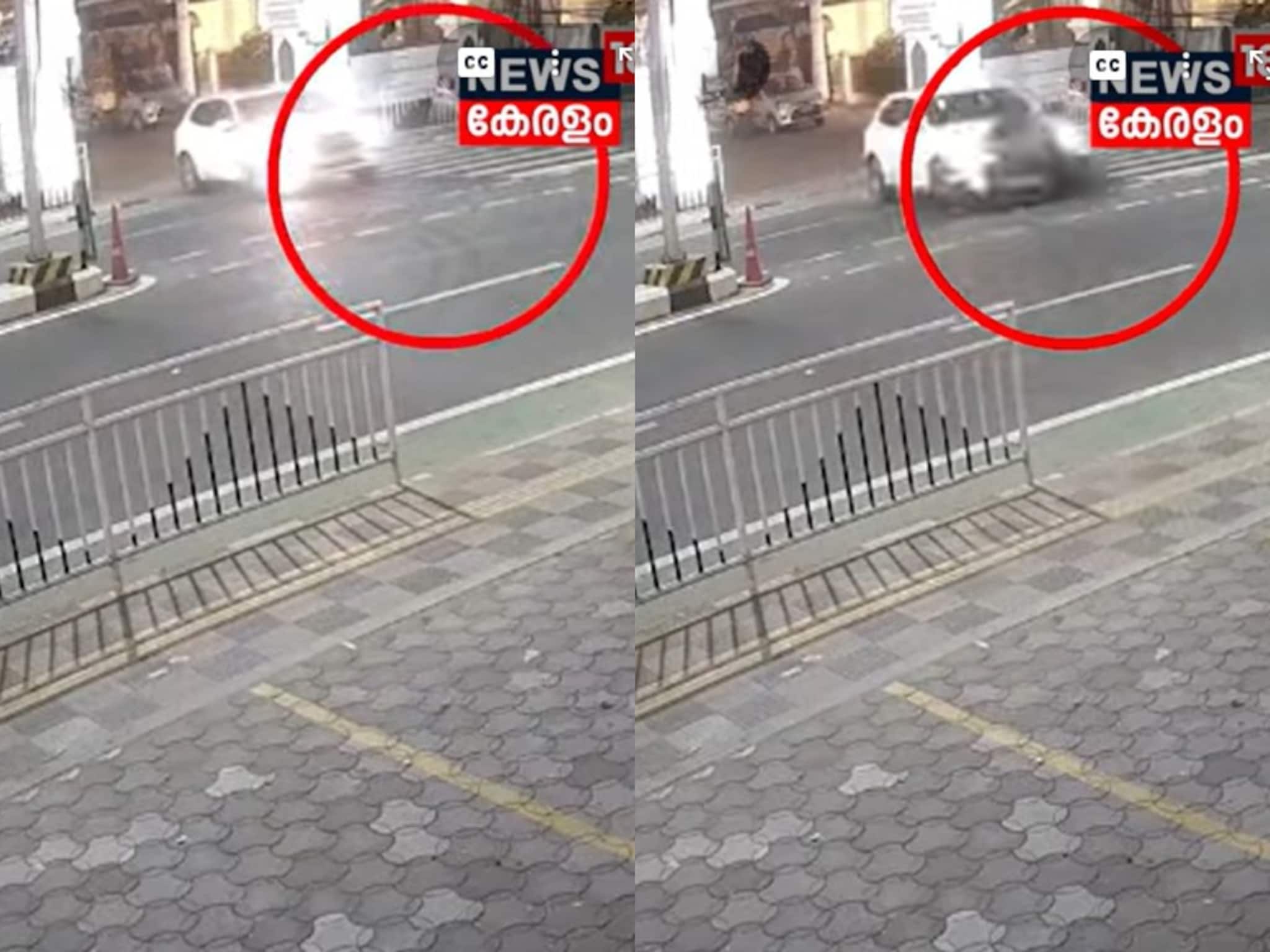 മണിയൻപിള്ള രാജുവിന്റെ അപകടദൃശ്യം പുറത്ത്; മെല്ലെ റോഡിലേക്ക് വരുന്ന കാറിൽ അതിവേഗം ഇടിക്കുന്ന ബൈക്ക്