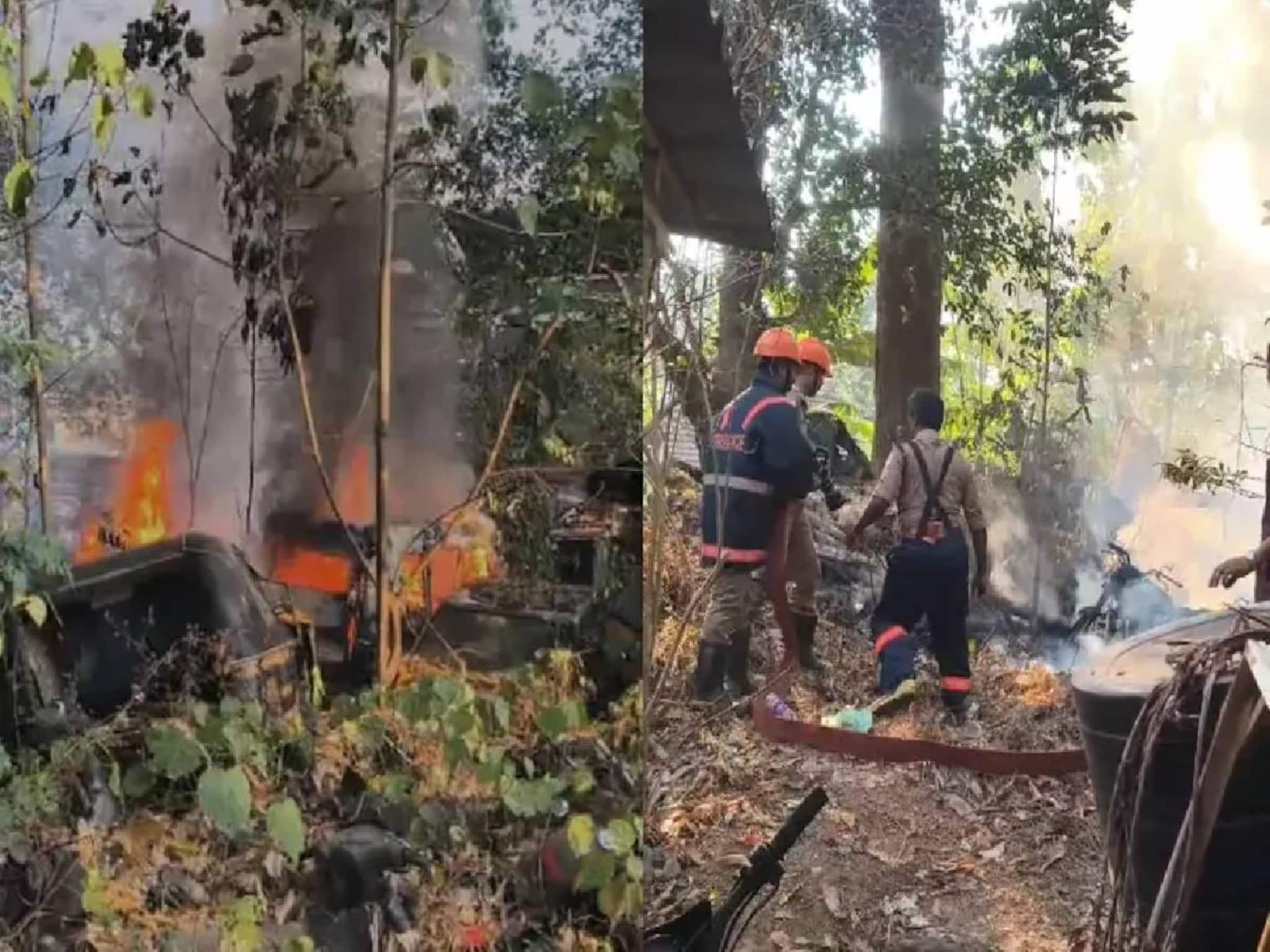 പാങ്ങോട് പൊലീസ് സ്റ്റേഷനിൽ പിടിച്ചിട്ടിരുന്ന വാഹനങ്ങൾ കത്തി നശിച്ചു പാങ്ങോട് പൊലീസ് സ്റ്റേഷനിൽ പിടിച്ചിട്ടിരുന്ന വാഹനങ്ങൾ കത്തി നശിച്ചു