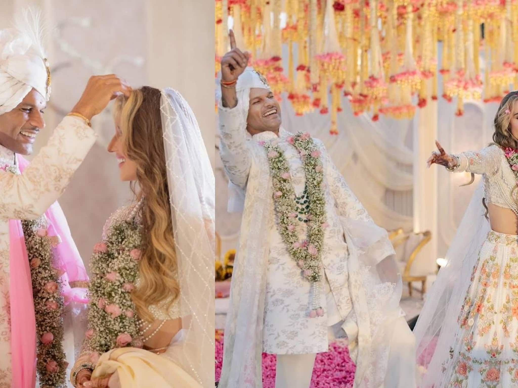 ശിഖർ ധവാനും സോഫി ഷൈനും വിവാഹിതരായി; ആശംസകളുമായി രോഹിത് ശർമയും സുരേഷ് റെയ്‌നയും