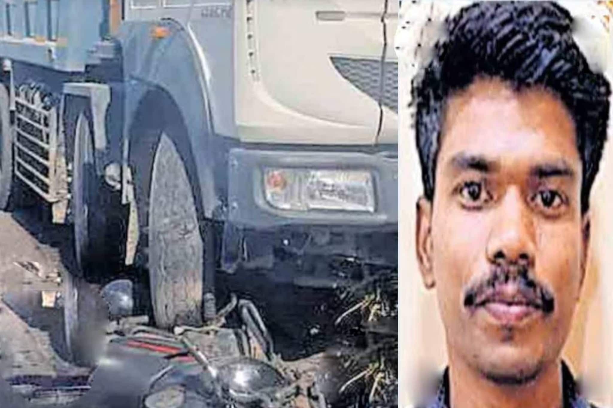 പാലക്കാട് വഴിയിലെ കുഴിയിൽ വീഴാതിരിക്കാൻ ശ്രമിക്കുന്നതിനിടെ ബൈക്ക് തെന്നി ലോറിയുടെ മുന്നിൽ വീണ 29 കാരൻ മരിച്ചു