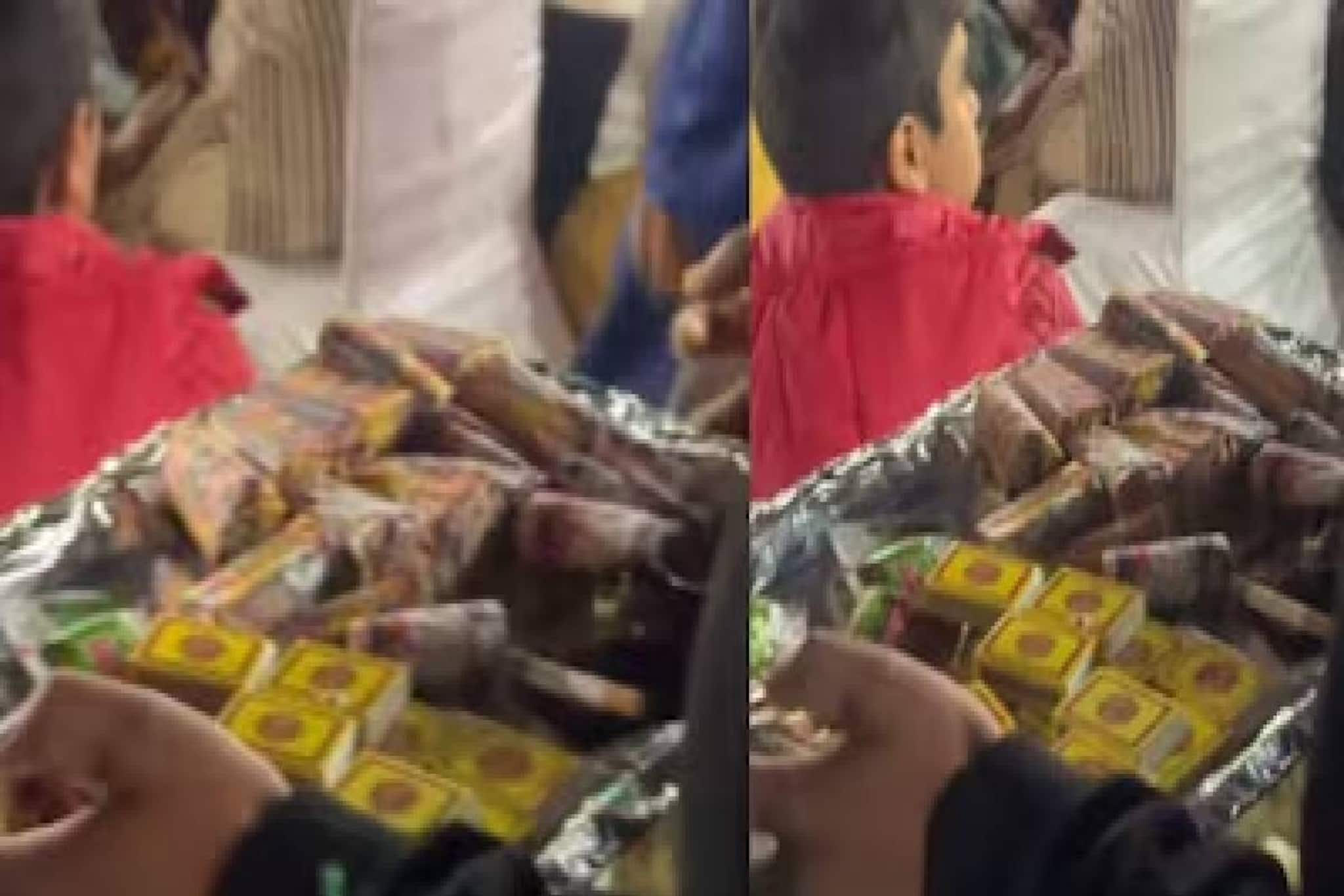 ചായയും പലഹാരവുമല്ല, കല്യാണവിരുന്നിൽ 'സ്റ്റാർട്ടറായി' സിഗരറ്റും ബീഡിയും; വീഡിയോ വൈറൽ