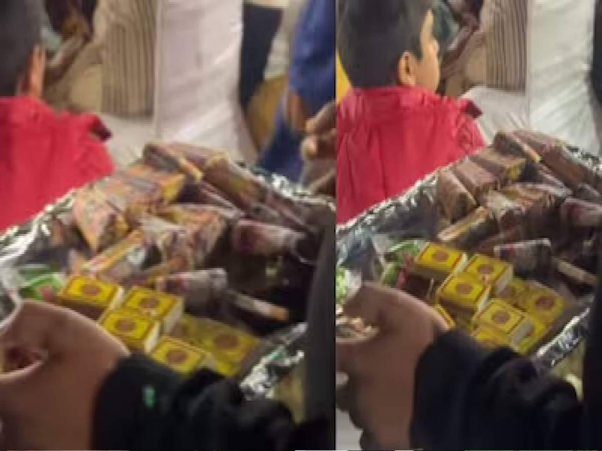 ചായയും പലഹാരവുമല്ല, കല്യാണവിരുന്നിൽ 'സ്റ്റാർട്ടറായി' സിഗരറ്റും ബീഡിയും; വീഡിയോ വൈറൽ