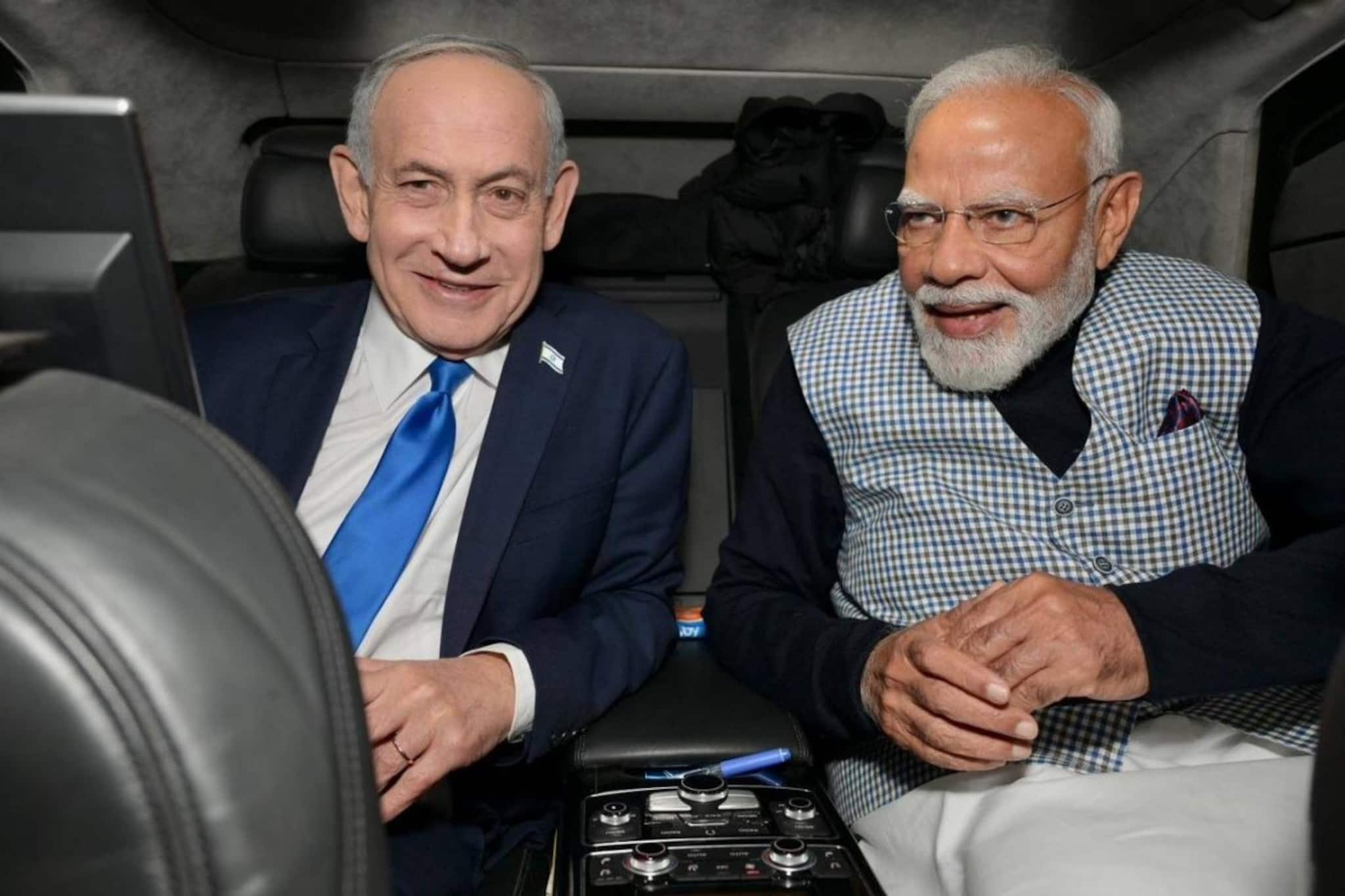 ഇസ്രായേൽ പാർലമെന്റിലെ പ്രസംഗത്തിന് പിന്നാലെ മോദി-നെതന്യാഹു 'കാർ നയതന്ത്രം' ശ്രദ്ധനേടുന്നു ഇസ്രായേൽ പാർലമെന്റിലെ പ്രസംഗത്തിന് പിന്നാലെ മോദി-നെതന്യാഹു 'കാർ നയതന്ത്രം' ശ്രദ്ധനേടുന്നു