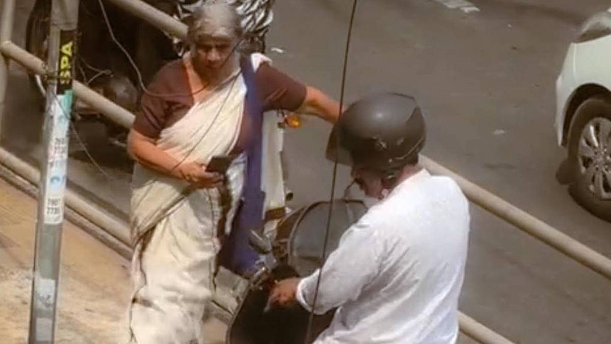 ഫുട്പാത്തിലെ 'സൂപ്പറമ്മ'; നിയമലംഘകനെ വിറപ്പിച്ച പ്രഭാവതി അമ്മ