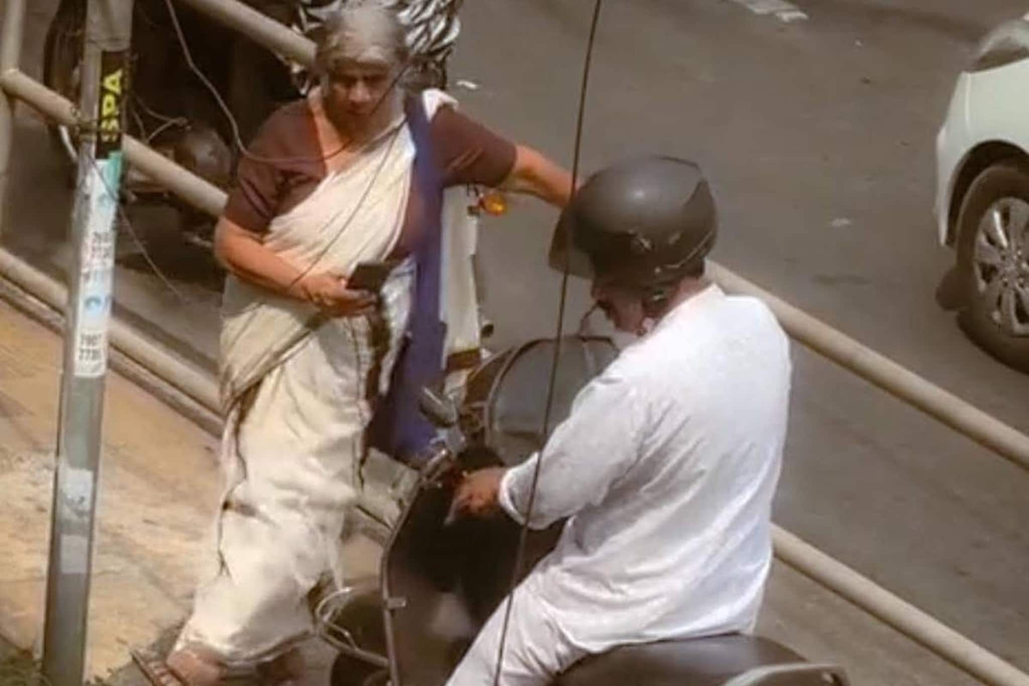 ഫുട്പാത്തിലെ 'സൂപ്പറമ്മ'; നിയമലംഘകനെ വിറപ്പിച്ച പ്രഭാവതി അമ്മ