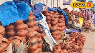 വിൽപ്പനയ്ക്കായി എത്തിച്ചിരിക്കുന്ന മൺകലങ്ങൾ