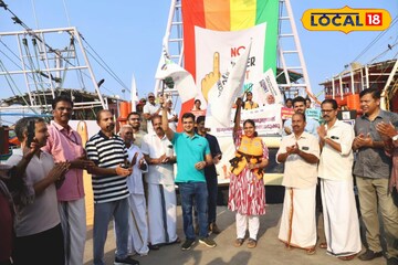 തീരദേശത്ത് തിരഞ്ഞെടുപ്പ് ആവേശം; വോട്ടുറപ്പിക്കാൻ പുതിയാപ്പ ഹാർബറിൽ ജലഘോഷയാത്ര സംഘടിപ്പിച്ചു