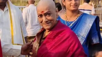 മുൻകാല താരസുന്ദരിയും നടന്റെ മുൻഭാര്യയും; തിരുപ്പതി ദർശനം നടത്തി മുതിർന്ന താരം