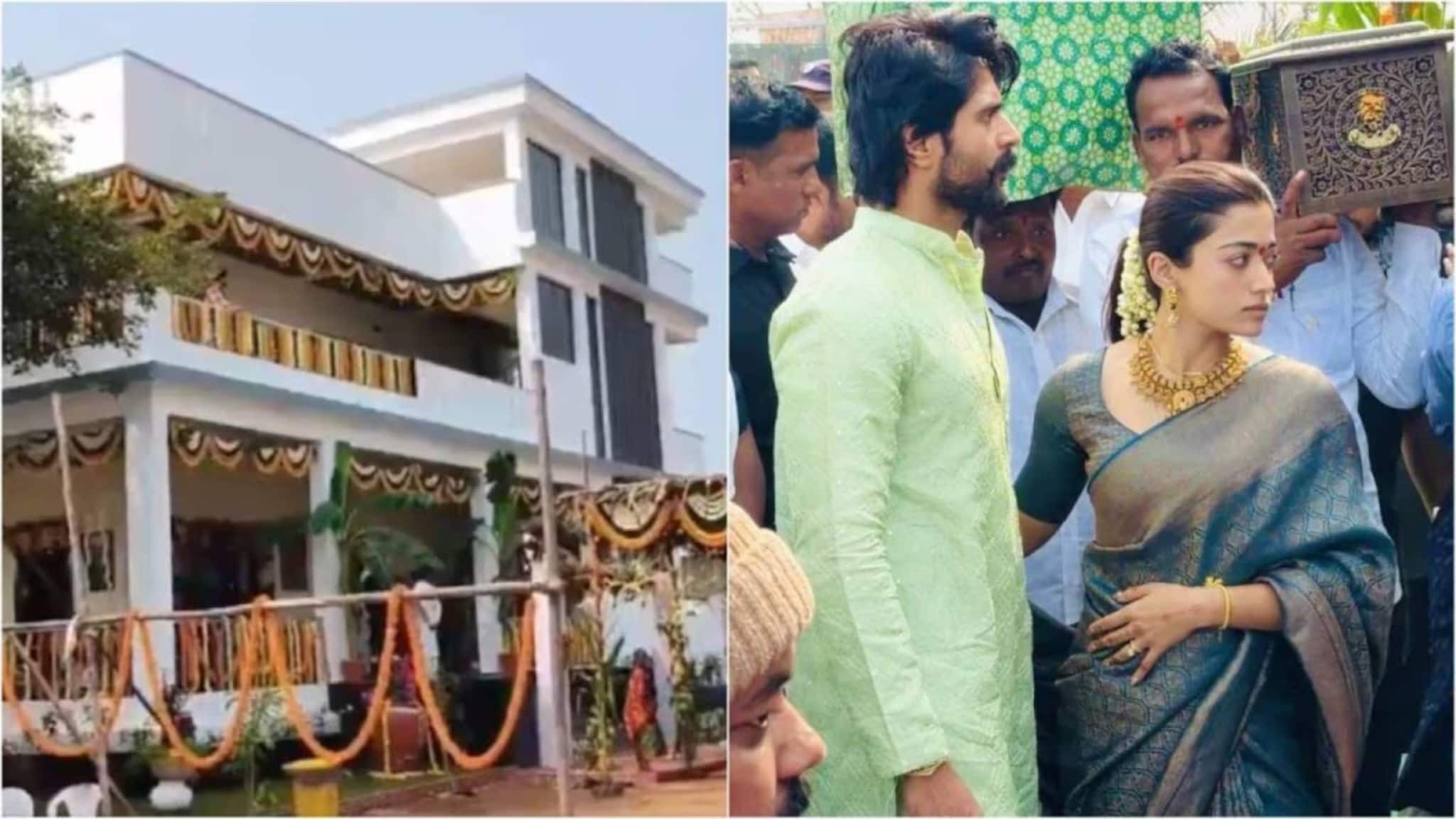 വിജയ് ദേവരകൊണ്ടയും രശ്മിക മന്ദാനയും പുതിയ ഫാംഹൗസിന്റെ പാലുകാച്ചല്‍ ചടങ്ങിനെത്തി സത്യനാരായണ പൂജയിൽ പങ്കെടുത്തു