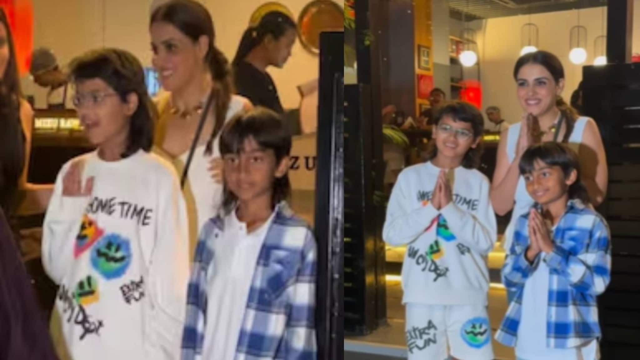 ഒരു നമസ്തേയിൽ വീണു, സോഷ്യയിൽമീഡിയയുടെ ഹൃദയം കീഴടക്കി താരദമ്പതികളുടെ മക്കൾ