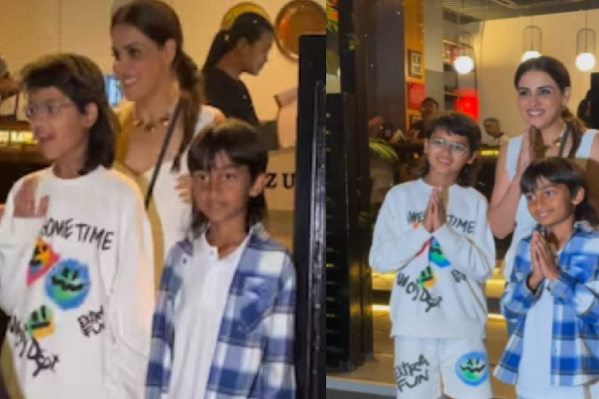 ഒരു നമസ്തേയിൽ വീണു, സോഷ്യയിൽമീഡിയയുടെ ഹൃദയം കീഴടക്കി താരദമ്പതികളുടെ മക്കൾ