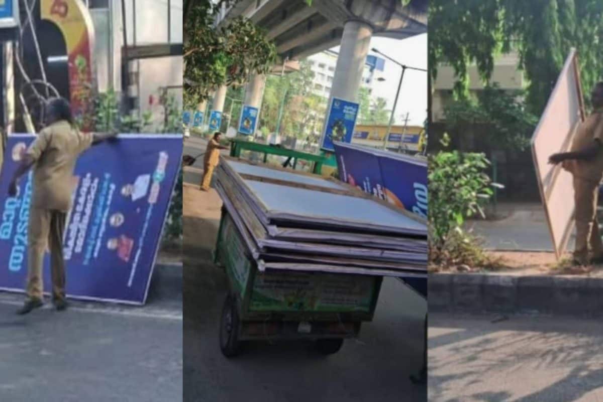 പ്രധാനമന്ത്രിയുടെ ചിത്രം പതിപ്പിച്ച ഫ്ലക്സുകൾ നീക്കം ചെയ്ത് കൊച്ചി കോർപ്പറേഷൻ, നടപടി മോദി എത്തുന്നതിന് തൊട്ടുമുമ്പ്