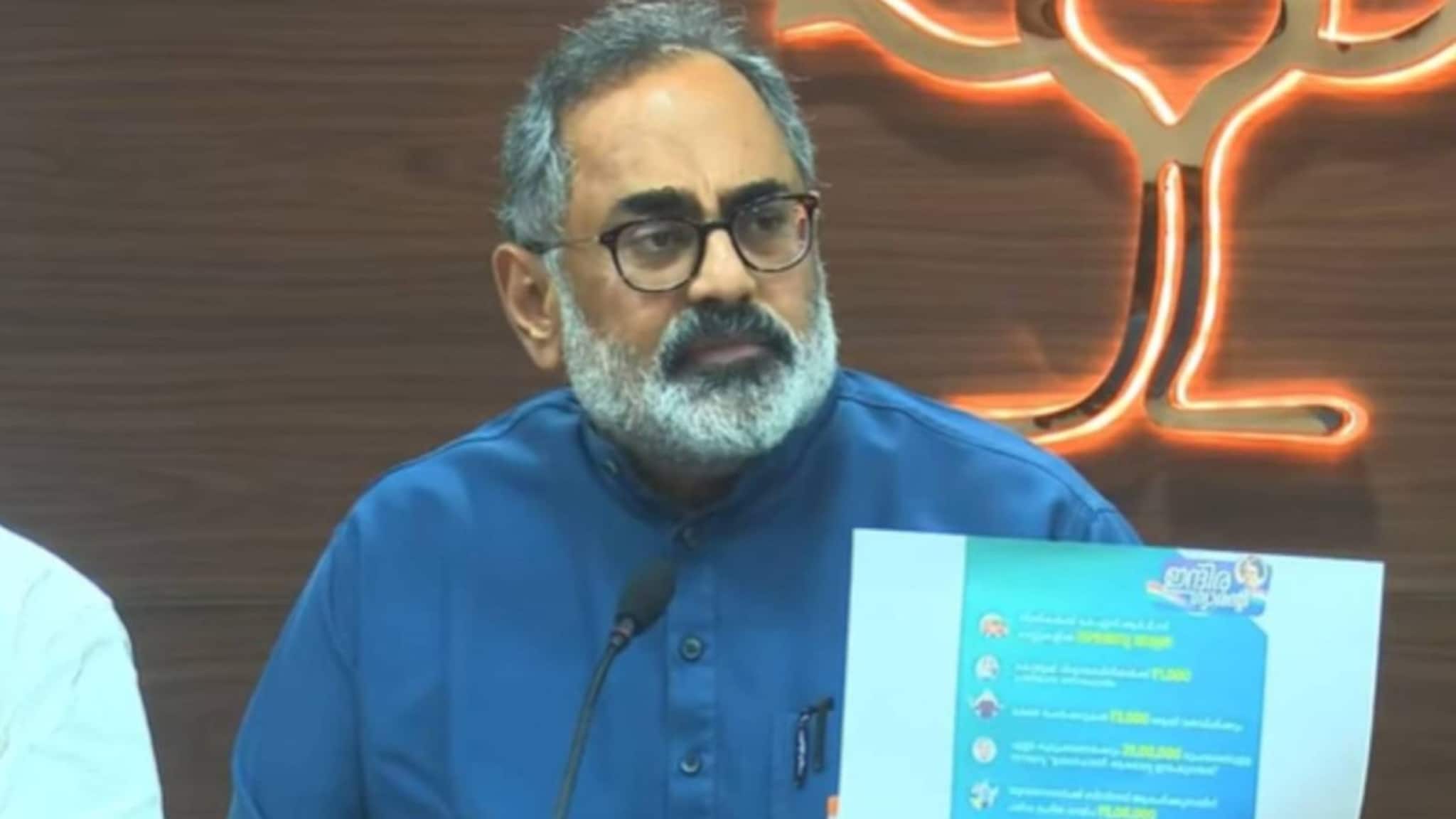 "രാഹുൽ ​ഗാന്ധിയും കോൺ​ഗ്രസും പാവങ്ങളെ വാഗ്ദാനങ്ങൾ നൽകി വഞ്ചിക്കുകയാണ്": രാജീവ് ചന്ദ്രശേഖർ