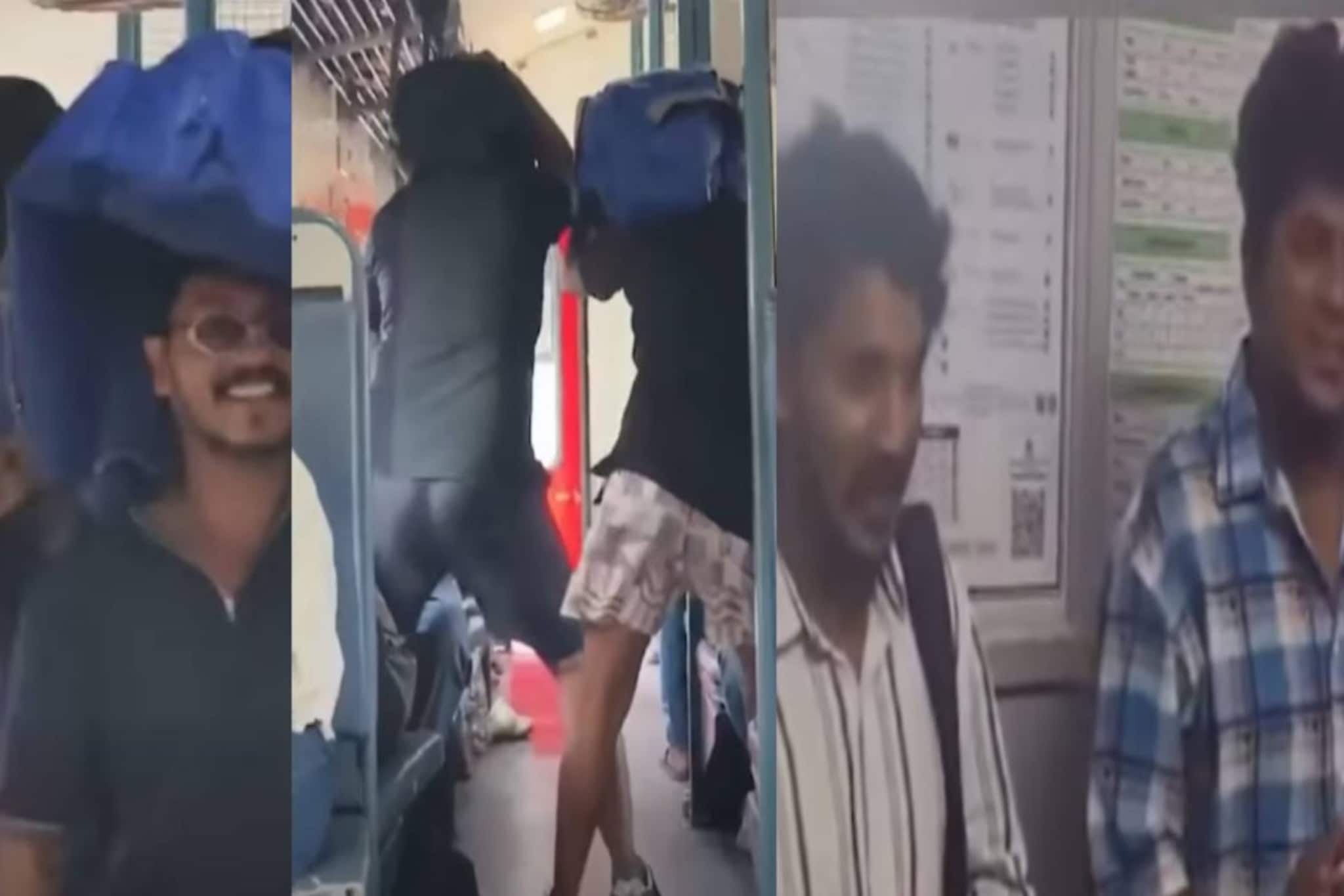 സഹയാത്രികരെ ശല്യംചെയ്തുള്ള റീൽസ് ചിത്രീകരണം; വീഡിയോ വൈറലായതിന് പിന്നാലെ യുവാക്കൾ വെട്ടിലായി, കേസെടുത്ത് റെയിൽവേ പെ