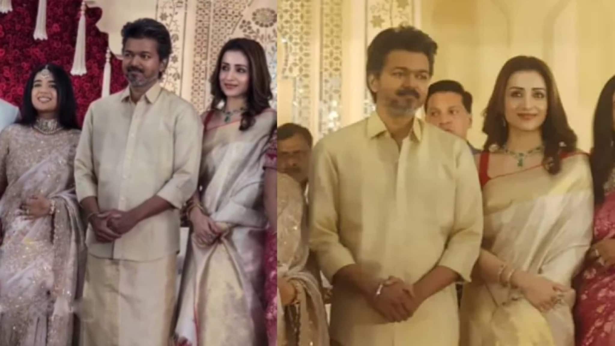 വിവാഹമോചന വിവാദങ്ങൾക്കിടെ വിജയ് തൃഷയ്ക്കൊപ്പം വിവാഹവിരുന്നിൽ ; മടക്കവും ഒന്നിച്ച്