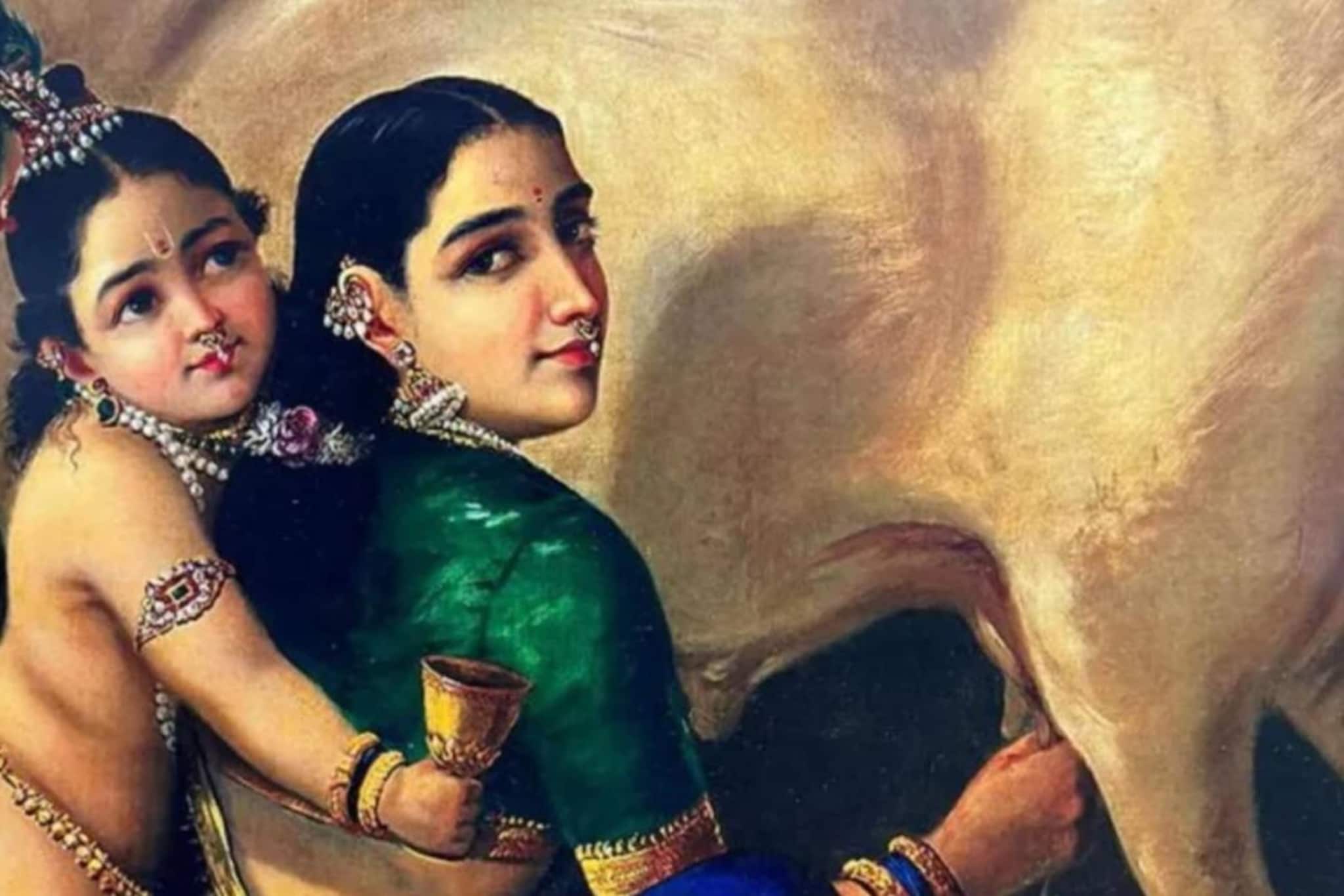 എംഎഫ് ഹുസൈനെ മറികടന്ന് 'യശോദയും കൃഷ്ണനും'; രാജാ രവിവർമ ചിത്രം വിറ്റുപോയത് 167.20 കോടി രൂപയ്ക്ക്!