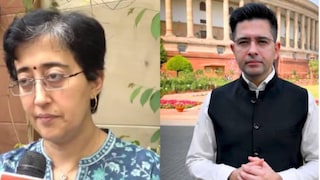 എഎപി നേതാവ് അതിഷി(ഇടത്) എഎപി നേതാവ് രാഘവ് ഛദ്ദ (വലത്) എഎപി നേതാവ് അതിഷി(ഇടത്) എഎപി നേതാവ് രാഘവ് ഛദ്ദ (വലത്)