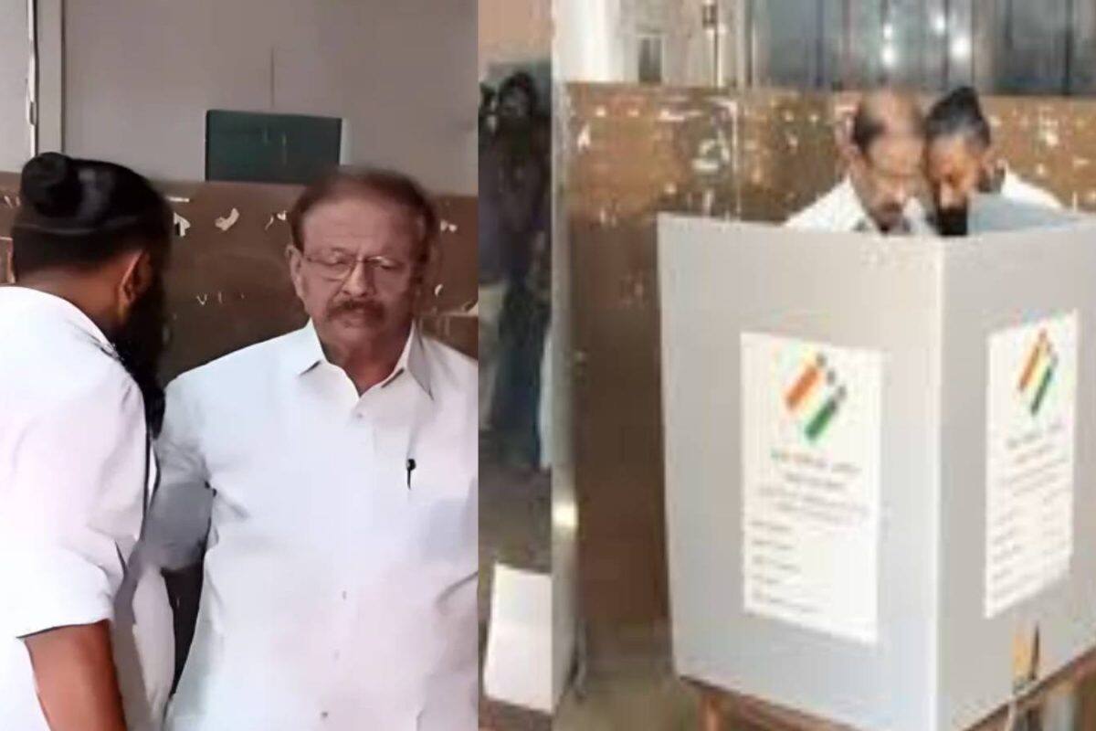 കെ. സുധാകരൻ ബൂത്തിനുള്ളിൽ കയറിയത് അനുയായിക്കൊപ്പം; വോട്ടിന്റെ രഹസ്യസ്വഭാവം ലംഘിച്ചെന്ന് പരാതി