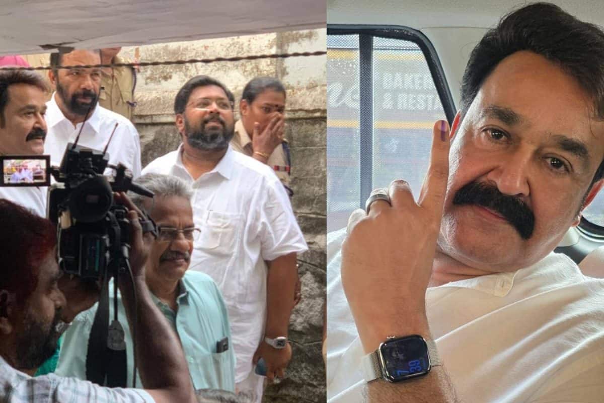 'എന്റെ കടമ ചെയ്തു, ഇനി നിങ്ങളുടെ ഊഴം' വോട്ട് ചെയ്തശേഷം മഷിപുരണ്ട ചൂണ്ടുവിരൽ ഉയർത്തിക്കാട്ടി മോഹൻലാൽ
