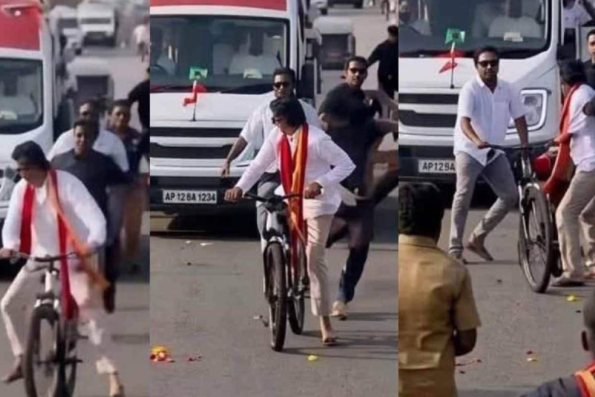 വിജയ് സൈക്കിളിൽ വരുമ്പോൾ ആരാധകന് ഫ്ളവര് ബോളെറിഞ്ഞു; 'ബോംബെന്ന് കരുതി നിന്നിറങ്ങി തിരിഞ്ഞോടി '