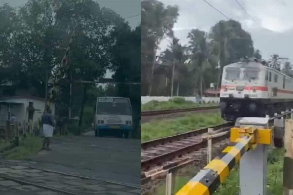 മൊബൈൽ നോക്കി ഇരുന്നു പോയോ? ട്രെയിൻ എത്തിയിട്ടും റെയിൽവേ ഗേറ്റ് അടക്കാതെ ഗേറ്റ് കീപ്പർ