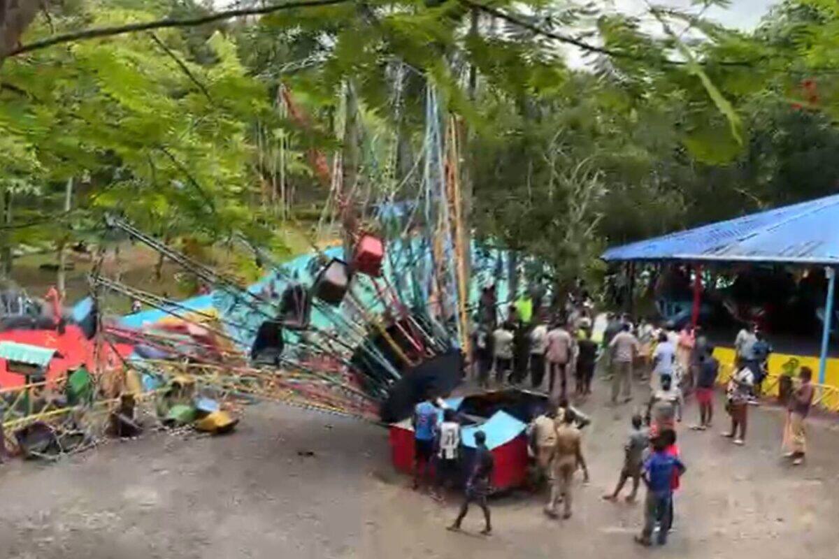 തിരുവനന്തപുരം ഹാപ്പിലാൻഡ് അമ്യൂസ്മെന്റ് പാർക്കിൽ റൈഡ് പൊട്ടിവീണ് അപകടം; 5 പേർക്ക് പരിക്ക്