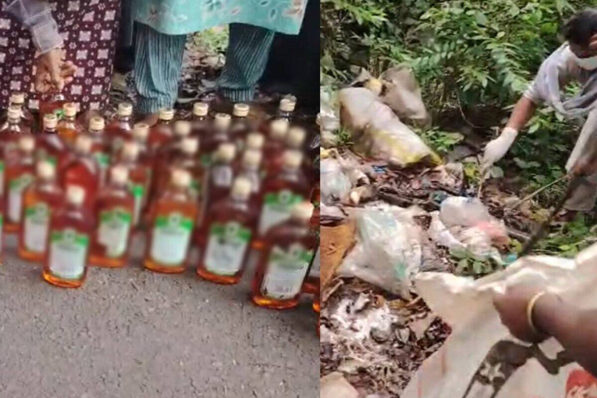 മലപ്പുറത്ത് മഴക്കാലപൂർവ ശുചീകരണത്തിന് ഇറങ്ങിയവർക്ക് കിട്ടിയത് മാഹിയിൽ നിന്നുള്ള ഒരു ചാക്ക് വിദേശ മദ്യം