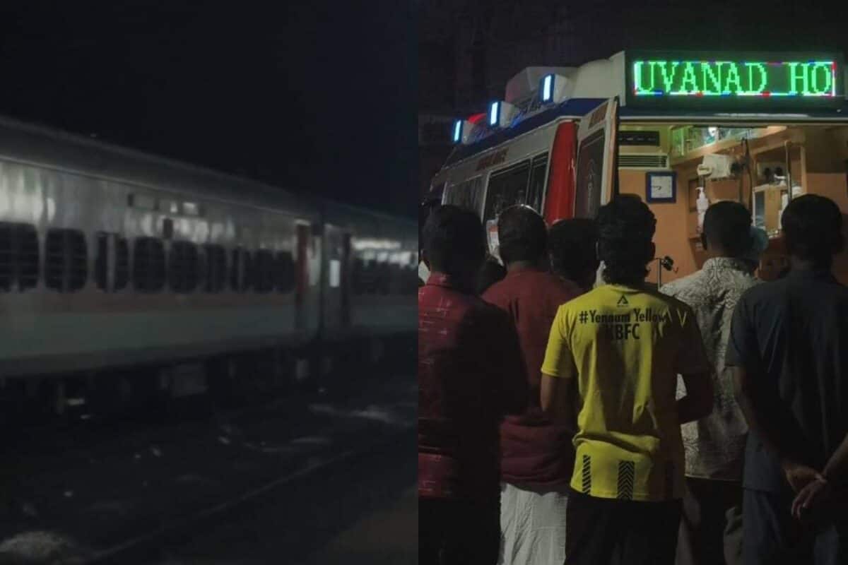 ഓടിത്തുടങ്ങിയ ട്രെയിനിൽ കയറാൻ ശ്രമിക്കുന്നതിനെ ട്രാക്കിലേക്ക് വീണു യാത്രക്കാരന്റെ കാലറ്റു