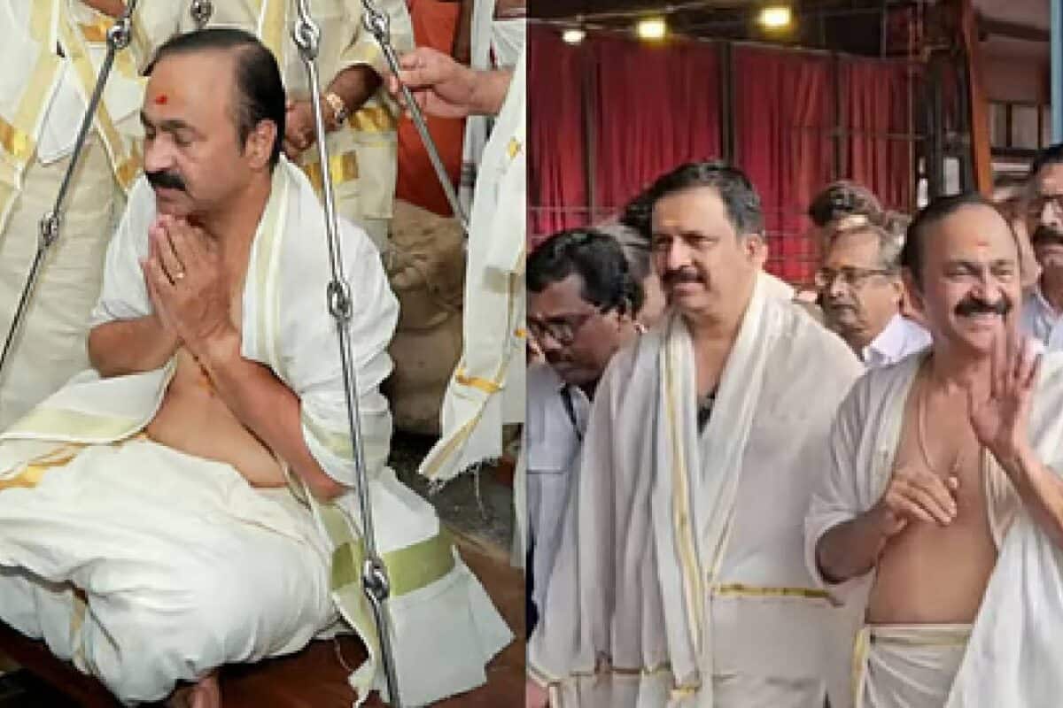 മുഖ്യമന്ത്രി വി ഡി സതീശന് ഗുരുവായൂരിൽ വെണ്ണ കൊണ്ട് തുലാഭാരം; തൃപ്രയാറില് 101 വെടിവഴിപാട്
