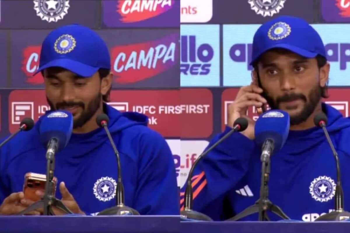 അമ്മ വിളിച്ചാൽ പിന്നെ മറ്റൊന്നുമില്ല; വാർത്താസമ്മേളനം നിർത്തി ഫോണെടുത്ത് ക്രിക്കറ്റ് താരം നിതീഷ് കുമാർ റെഡ്ഡി