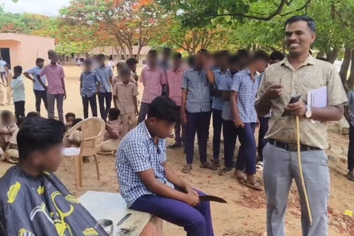 മുട്ടിവെട്ടാതെ സ്കൂളിലെത്തിയ വിദ്യാർത്ഥികൾക്ക് 'ഫ്രീ ഹെയർകട്ട്'; പണം കായികാധ്യാപകൻ്റെ സ്വന്തം പോക്കറ്റിൽ നിന്ന്